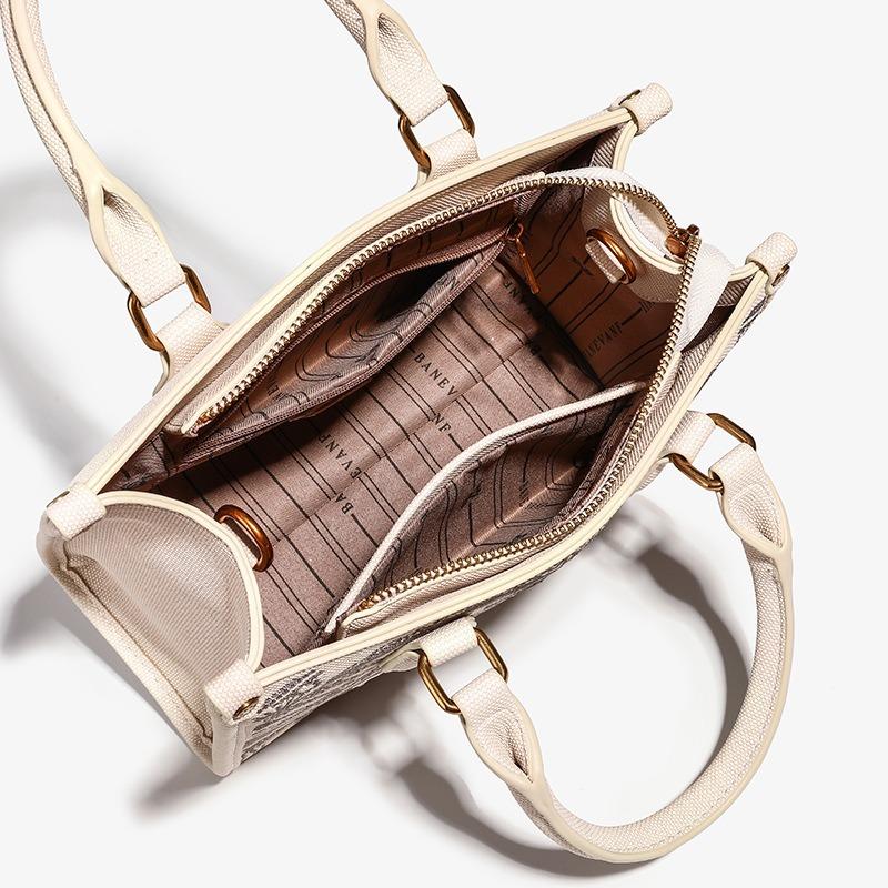 High-end Embroidery Portable Tote Bag, New Fashion Light Luxury Large-capacity Commuter Bag, Single Shoulder Oblique Span Large Bag