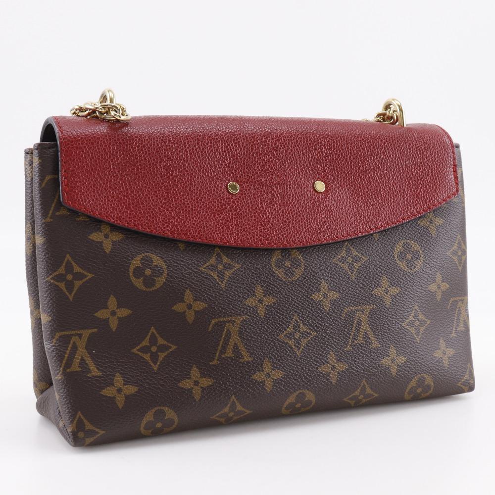 LOUIS VUITTON Sun Praseed Shoulder Bag M43713 Slys Brown / red Monogram canvas Women Used