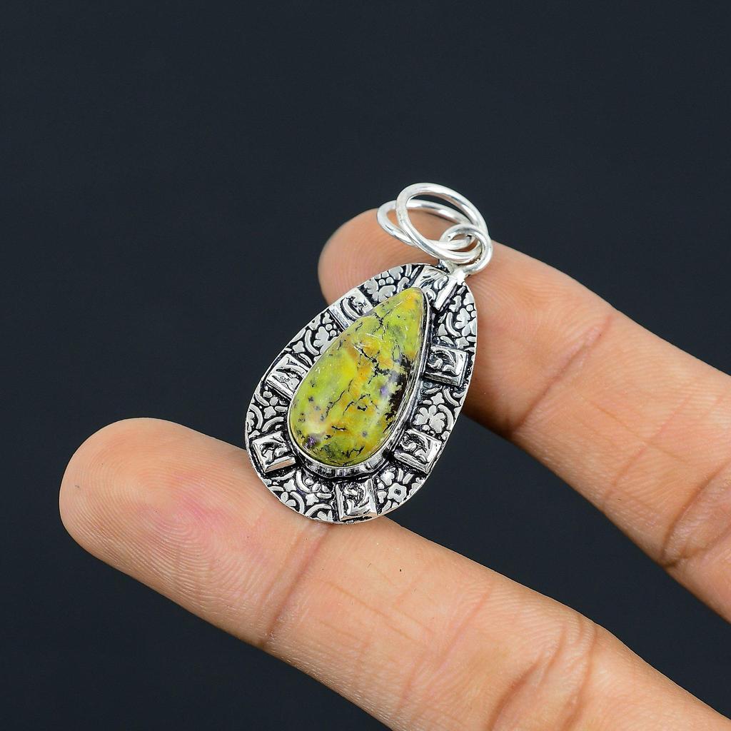 Gift For Her 925 Sterling Silver Natural Atlantisite Gemstone Jewelry Pendant