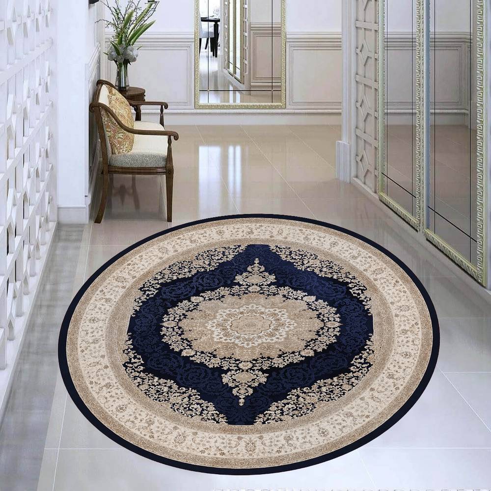 

Моющийся круглый ковер Rovigo Home RHM7342-HT461 100x100 синий