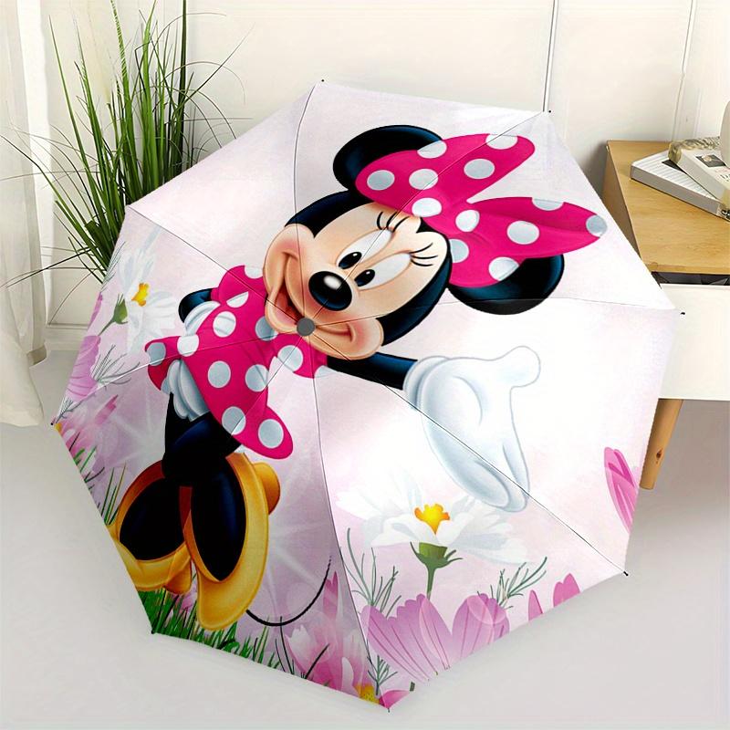 

Minnie Mouse Themed Automatic Opening and Closing Folding Umbrella, Reinforced 8 Ribs, Compact Travel Design, Fashionable Folding Umbrella,