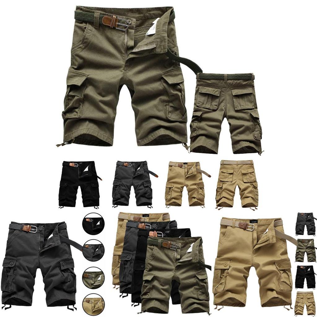 Durable Men's Combat Military Camo Cargo Shorts With Multiple Pockets For Summer