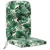 Sun Lounger Cushion 100percent Polyester Leaf Pattern