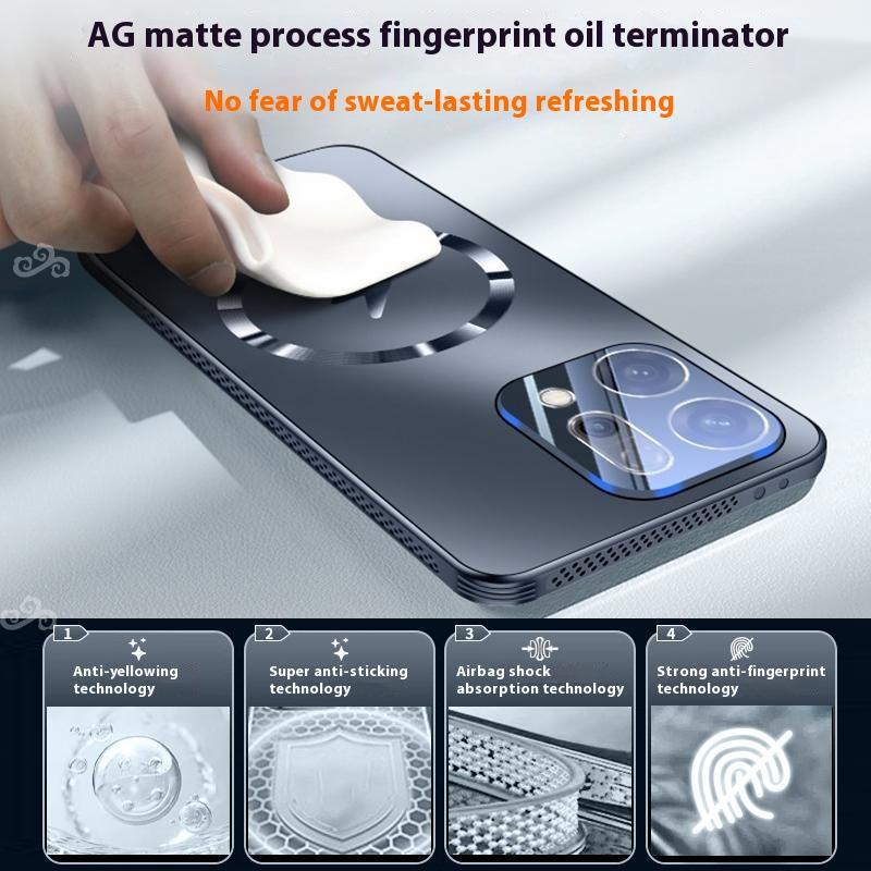 For Oppo Reno14 5G (Global) Case Compatible with MagSafe Matte PC+TPU Heat Dissipation Phone Cover