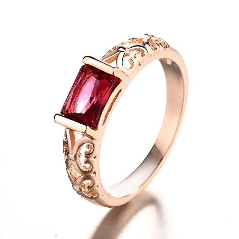 

Классическое кольцо Lindon из медного сплава с цирконием, женские ювелирные изделия, свадебный подарок для вечеринки 10 красный/розового золота