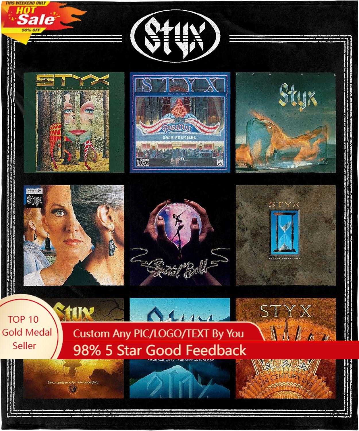 INTIMO Styx Blanket Album Collection Rock and Roll Music Band Super Soft Fleece Throw Blanket Custom blankets 75X95CM