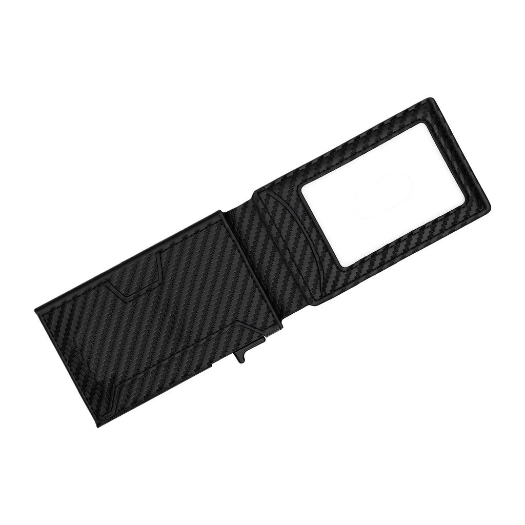 Wallet for Men Carbon Fiber Slim Minimalist Bifold Magnetic Blocking Pop Up Credit Card Holder Case Holds 11 Cards for