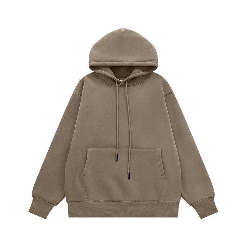 INF Unisex Plush Hoodie | 2024 Autumn/Winter Solid Color Trendy Casual Sweatshirt