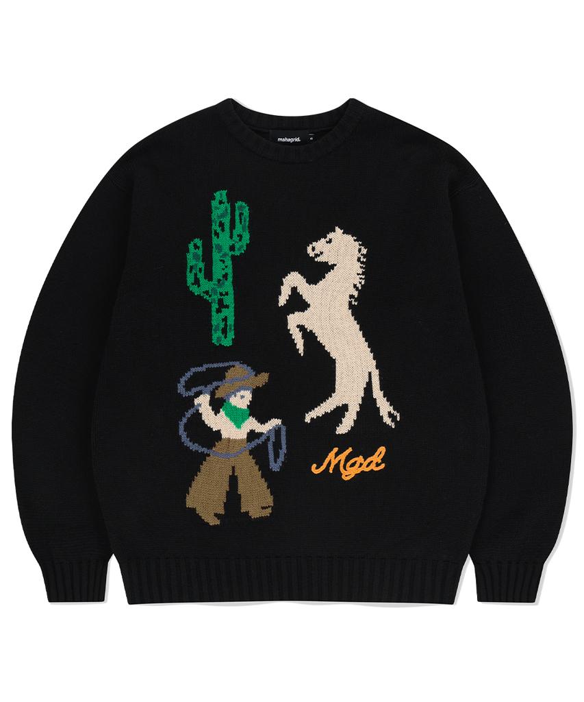 MAHAGRID Mgd Cowboy Knit Sweater Black(Mg2Efmk604A)