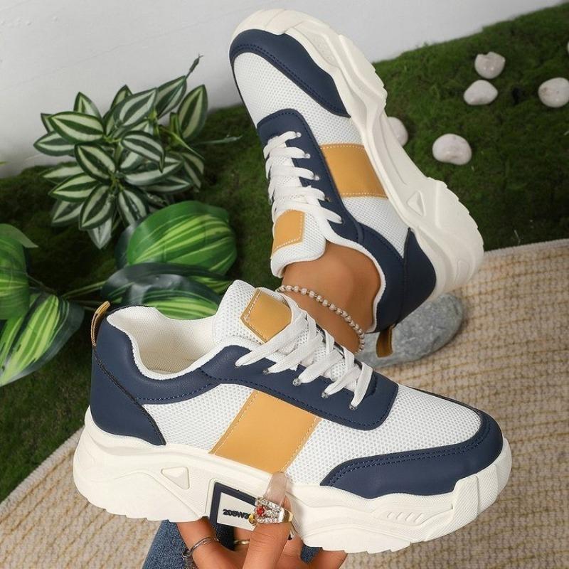 

Fashion Women Platform Sports Shoes Thick Sole Breathable Casual Shoes Women Fashion Slip on 2025 Outdoor Walking Sneakers 41 синий