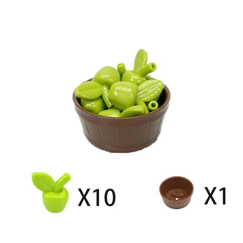 

MOC Городские строительные блоки Игрушка Аксессуары для еды Мини-кирпич Гриб Рыба Яблоко Хот-дог Торт Пицца Куриная ножка Коробка для мороженого K031