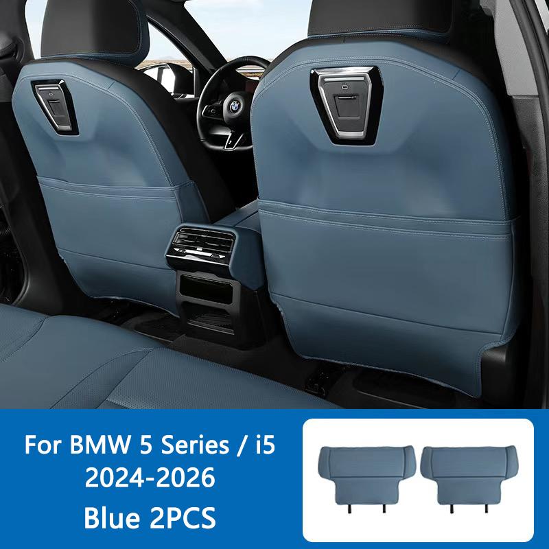 

For BMW 5 Series i5 G60 2024-2026 Car Seat Back Anti-kick Pad Leather Full Coverage Seat Anti-scratch Protector Car Accessories