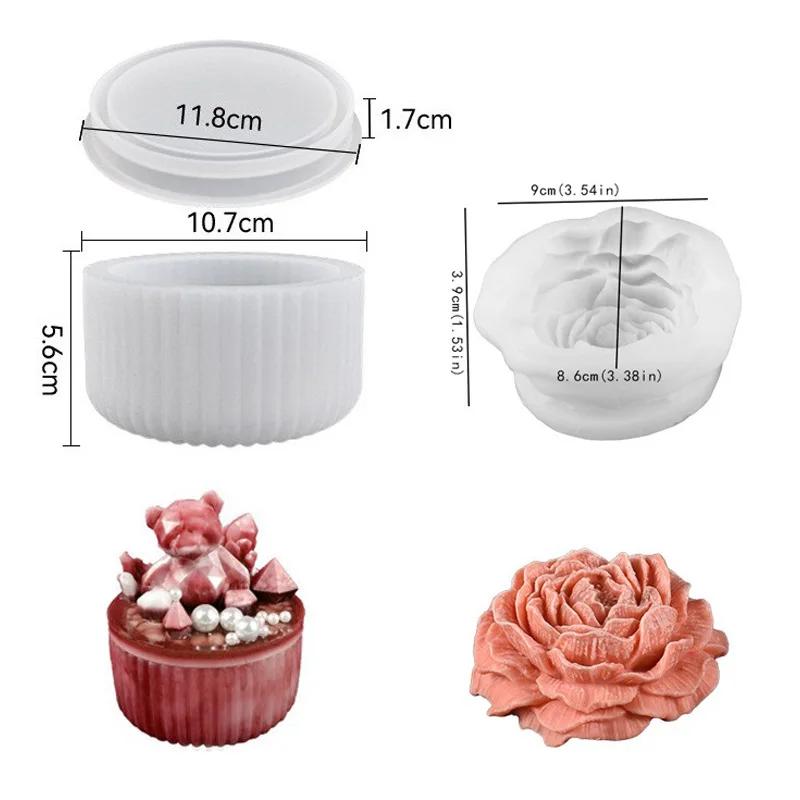 

3D Peony Flower Candle Silicone Mold Top Quality Floral Gypsum Casting Mould for Soap Crafts Valentine s Day Gift