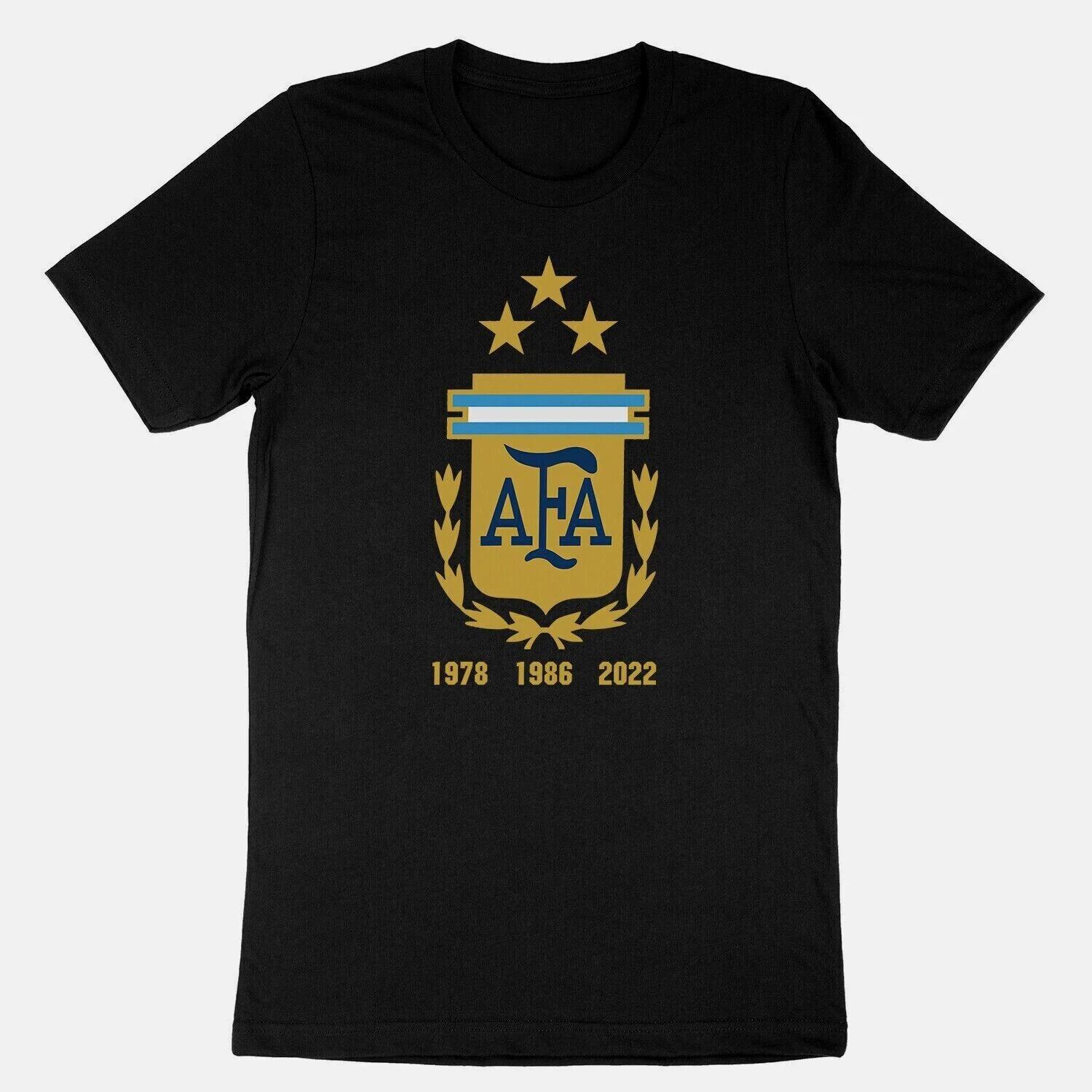 Argentina 1978 1986 2022 Three Times World Cup Champions Messi Win Qatar T-Shirt XXL