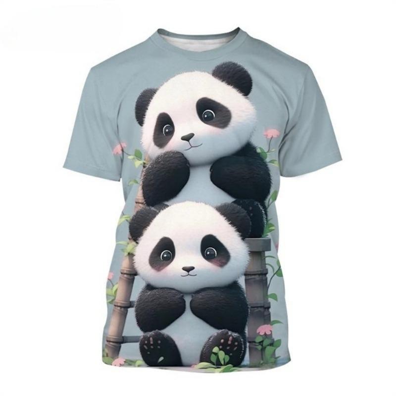 Children's Clothing 3D Print Cute and Funny Critters Short Sleeves Graphic T Shirts Boys Girls Crew Neck Tops Tee Kids Clothes