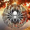 Vintage 2D Metal Spider Wind Spinner for Outdoor Garden Decor Kinetic Hanging Art with Intricate Web Design Thanksgiving Halloween