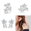 Unique Copper Star Shaped Open Ring With Full Rhinestone Meteor Earrings For Fashion