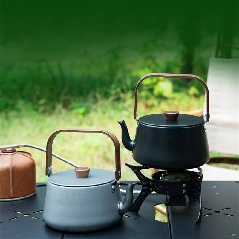 Portable Teapot Aluminum Alloys Camp Teas Coffee Pots Outdoor Hiking Water Boilers Camping Kettle Heat Water Teas Pots