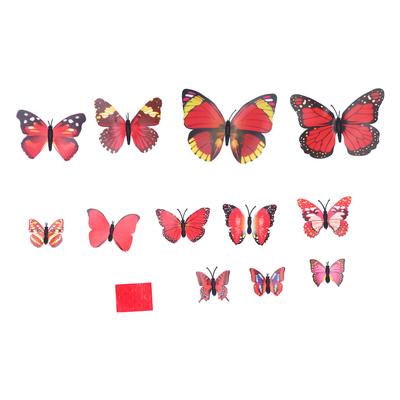 12PCS Colorful Butterflies Wall Stickers 3 Dimensional DIY Art Decor for Room Decor