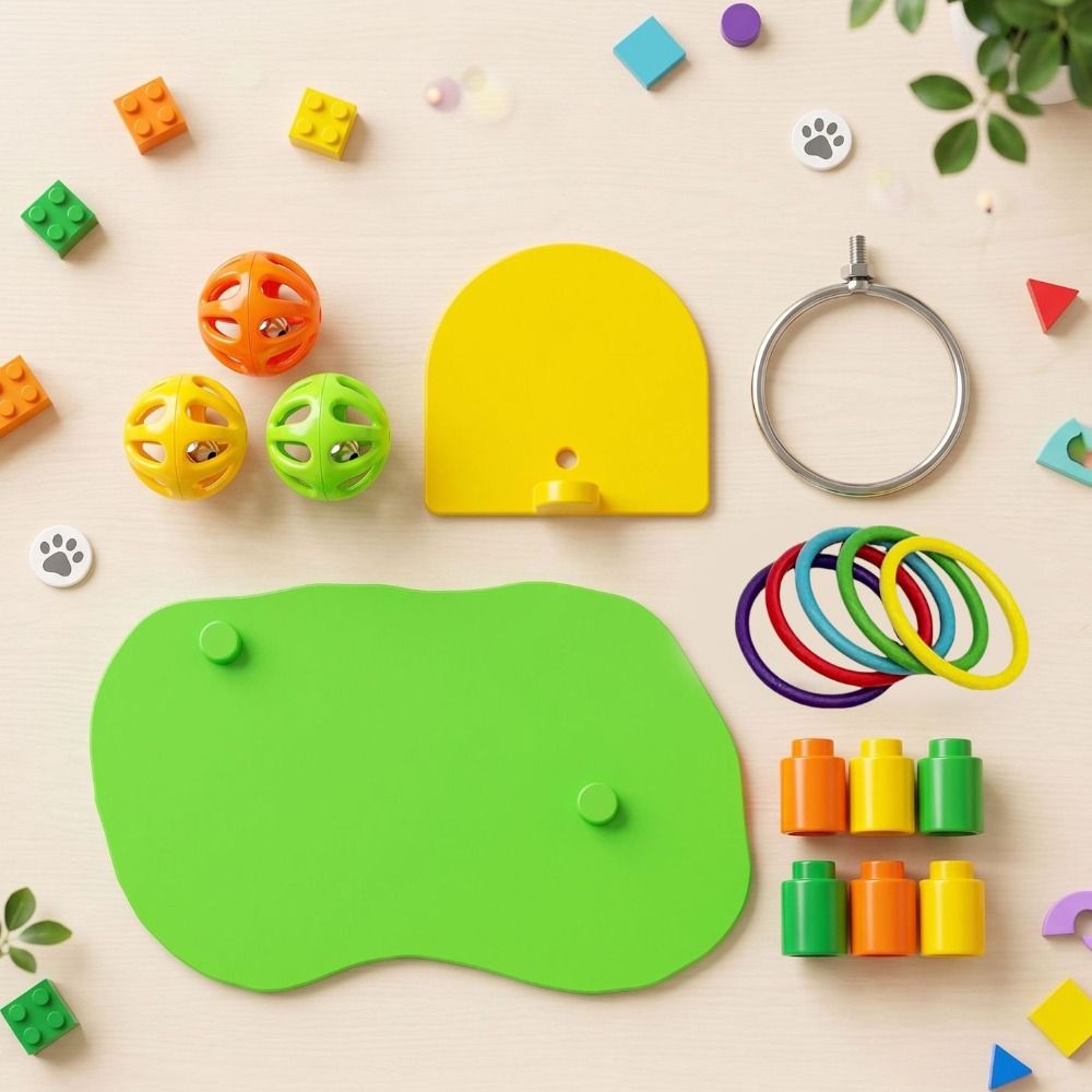 Adjustable Hoop Parrot Toy Set Interactive Ring Toss Game Bird Puzzle Toy  Bird Enrichment