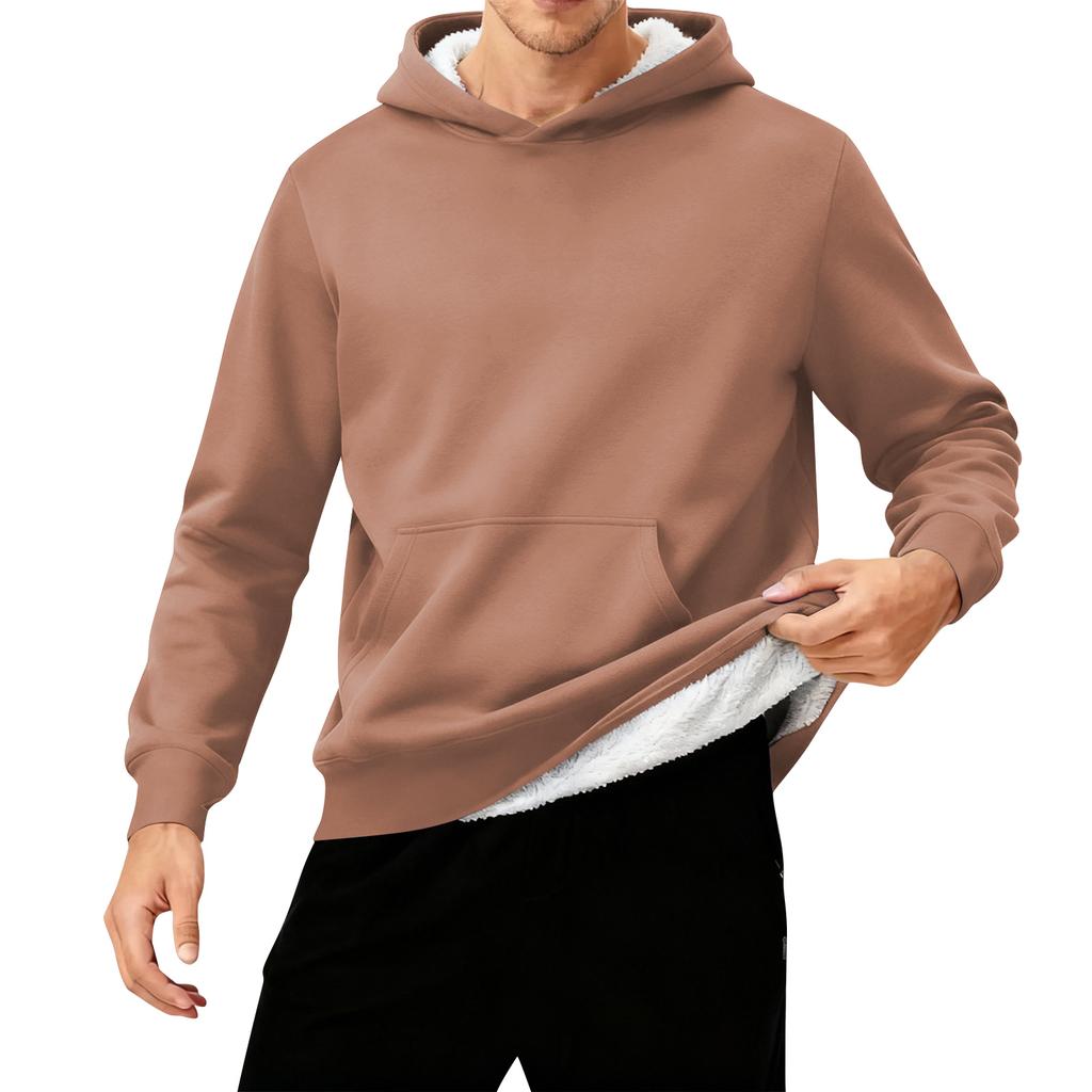 Men's Hooded Fleece-Lined Thick Warm Sweatshirt