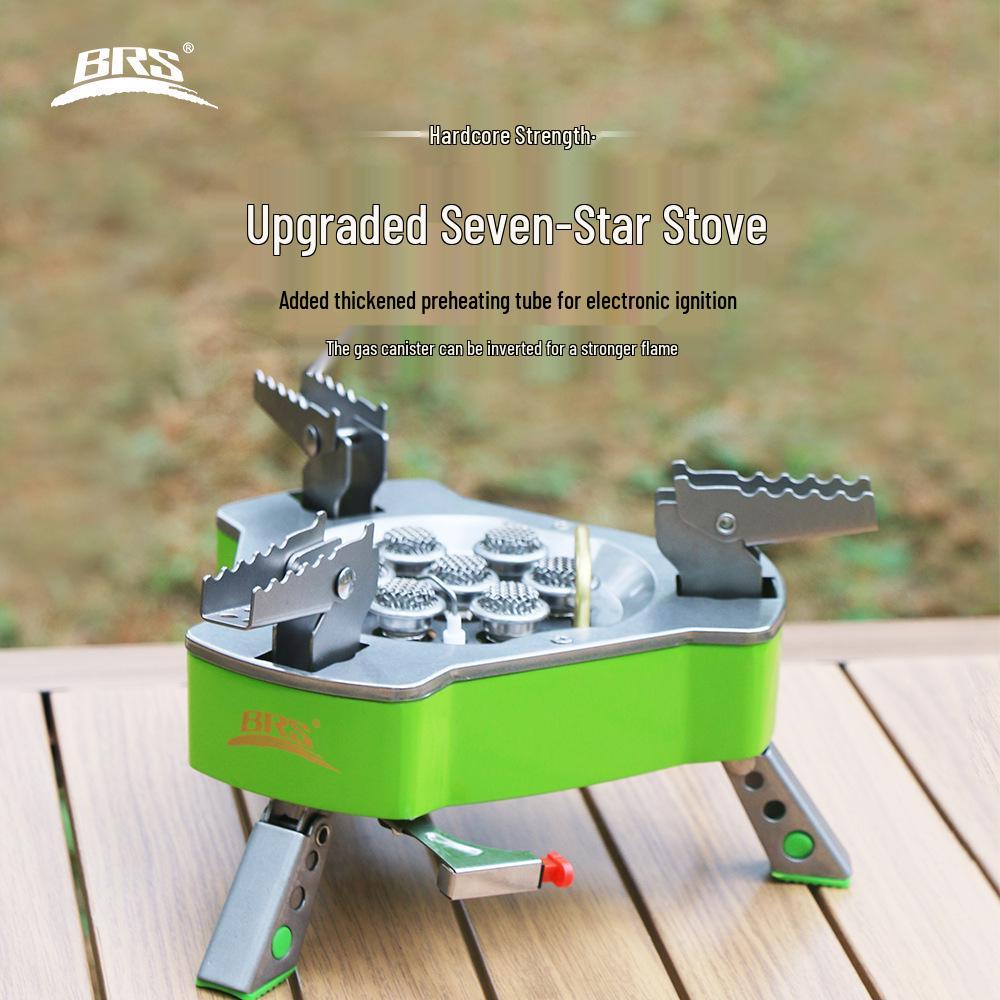 Brother Jiedeng BRS-71A-1 Seven-Star Stove with Electronic Ignition and Preheating Tube for Outdoor High-Fire Cooking 71A-1