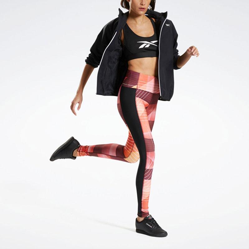 Reebok Kirei Fit Aop Tight Workout Leggings Women Leggings Orange GK7697