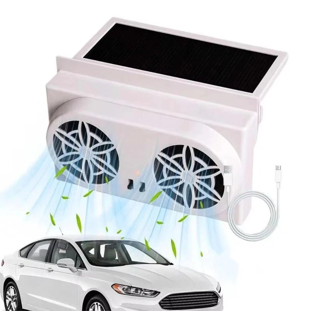 USB Charging Car Window Fan Dual Fans Car Exhaust Fan Rechargeable Car Ventilator  Vehicle Interior