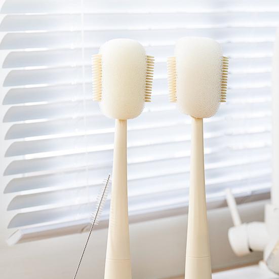 5 in 1 Bottle Cleaning Brush with Long Handle Baby Bottles Straws Nipples Narrow Containers Sponge Knot Cleaning Brush