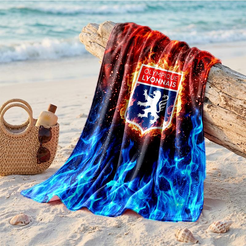 Telo da Spiaggia in Microfibra con Stampa Lyon FC Asciugatura Rapida Assorbente Grande per Spiaggia Nuoto Viaggio