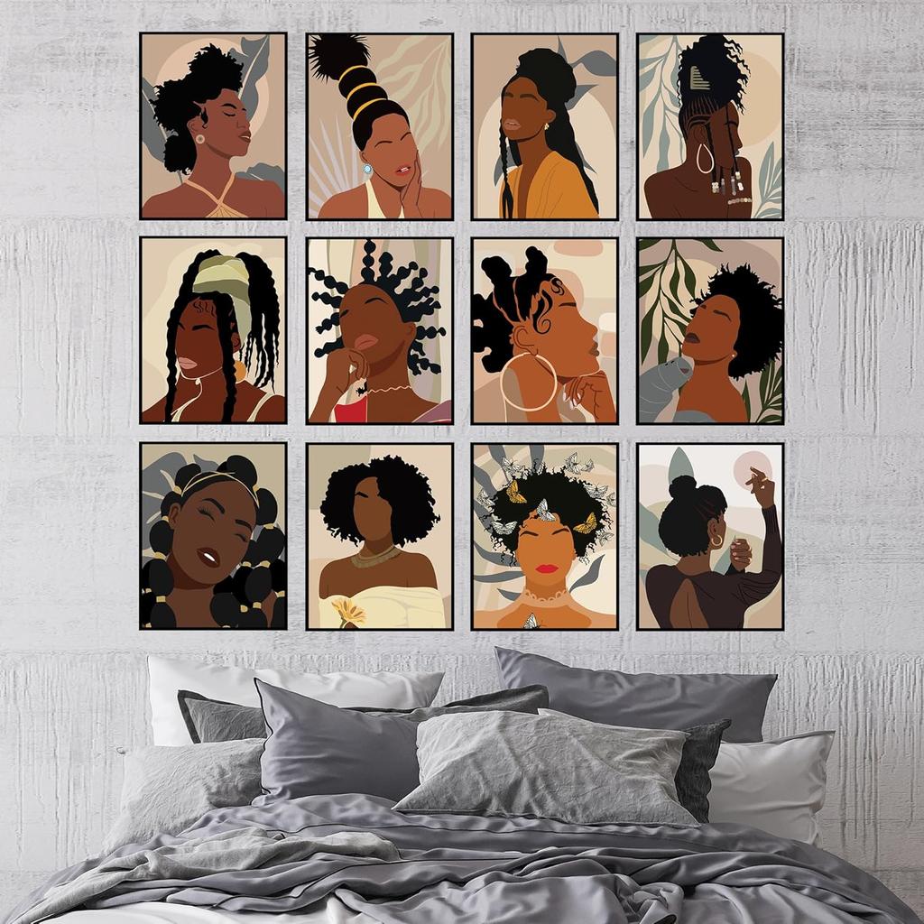 BigWig Prints Black Girl Wall Art - Hair Salon Wall Decor, Black Woman Art, Hair Salon Pictures Decor, n n Artwork for Stylist, Beauty Shop