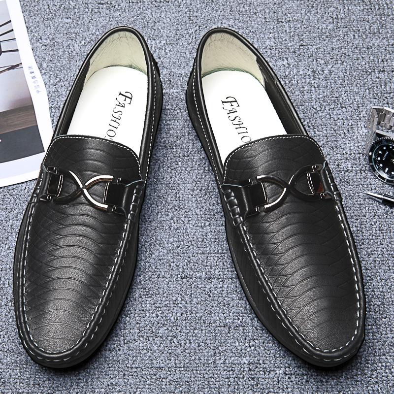 Модные белые мужские туфли повседневные мужские мокасины из натуральной кожи без застежек — фото 7