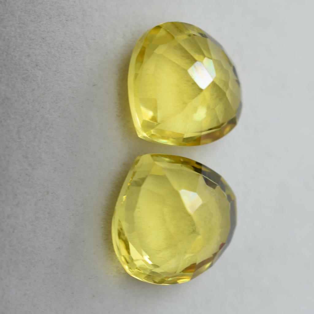 Natural Ceylon Sapphire 19.23 Ct Pair   Yellow Pear Shape Loose Gemstone