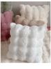 Plush Faux Rabbit Fur Throw Pillow for Sofa or Bed - Cozy Lumbar Support Cushion