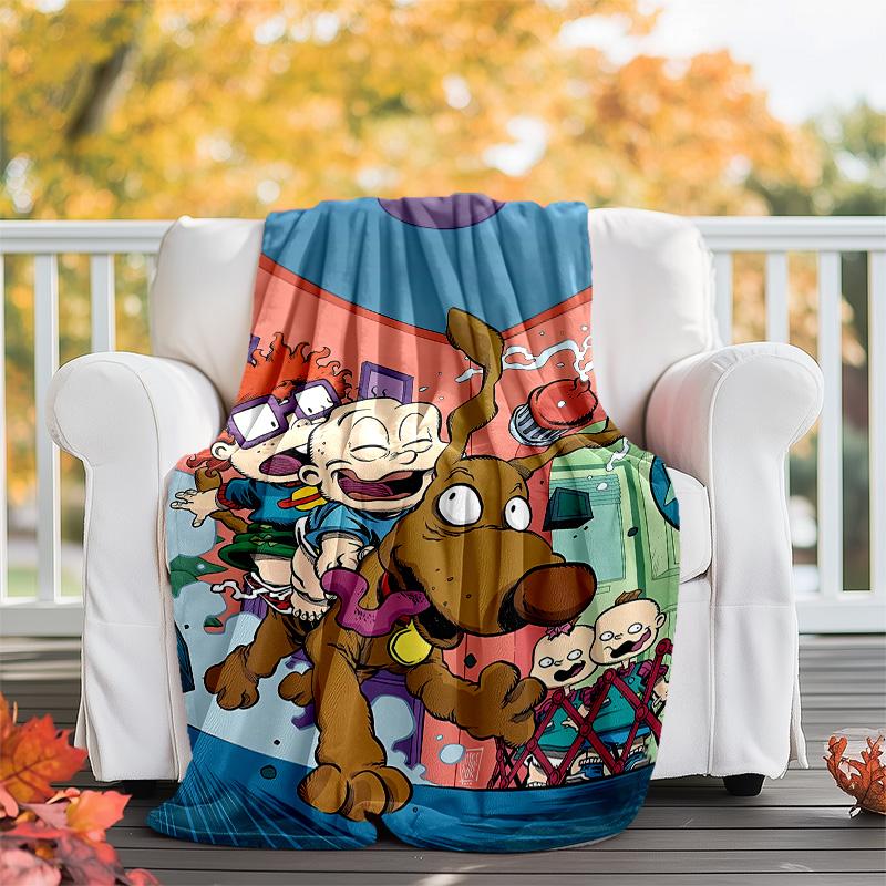 1pc Rugrats In Paris3 Theme Blanket - Digital Print, Polyester, Cozy for All Seasons, Perfect for Outdoor, Camping, and Travel