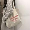 Casual Large Capacity Women'S Bag Shoulder Bags Shopper Canvas Letter Fashion Harajuku Zipper Print Street Handbags