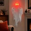 Halloween Ghost Pendant, Heart Hand Gesture Cloaked Ghost Messenger Statue, Luminous Eyes Light Up, Halloween Outdoor Lawn Ornament, Haunted House