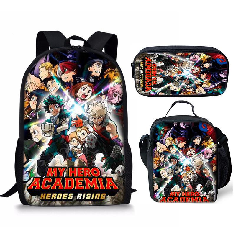 My Hero Academia Schülerrucksack mit Polyesterfutter und Anime-Cartoon-Design für Teenager