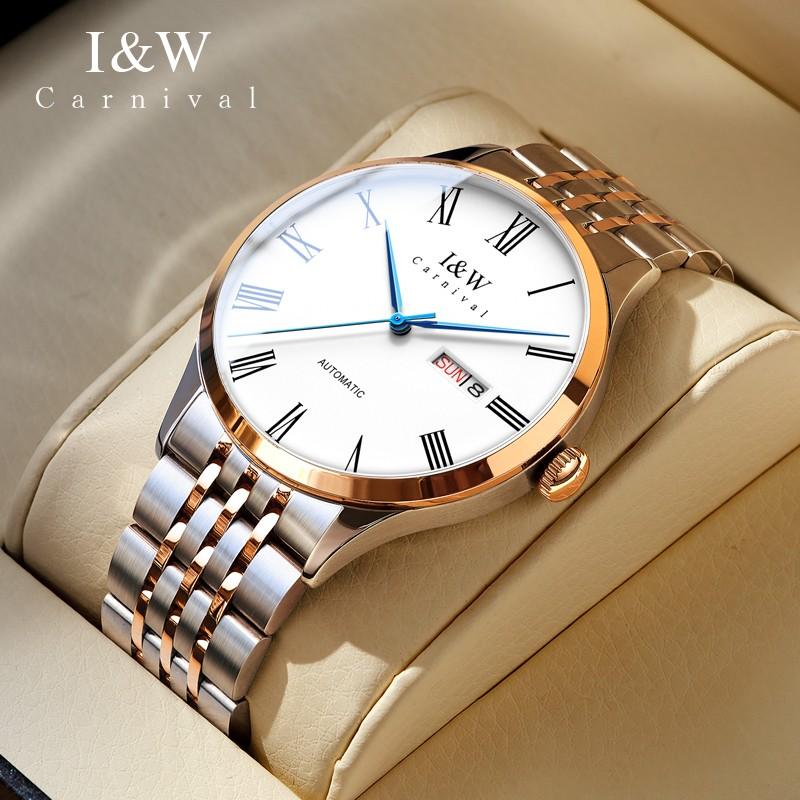 IW Top-Marke Roségold Blau Herrenuhr Luxus Automatische Herrenuhr Rom-Zeit Miyota Mechanisch Datumsanzeige Uhren Wasserdicht reloj