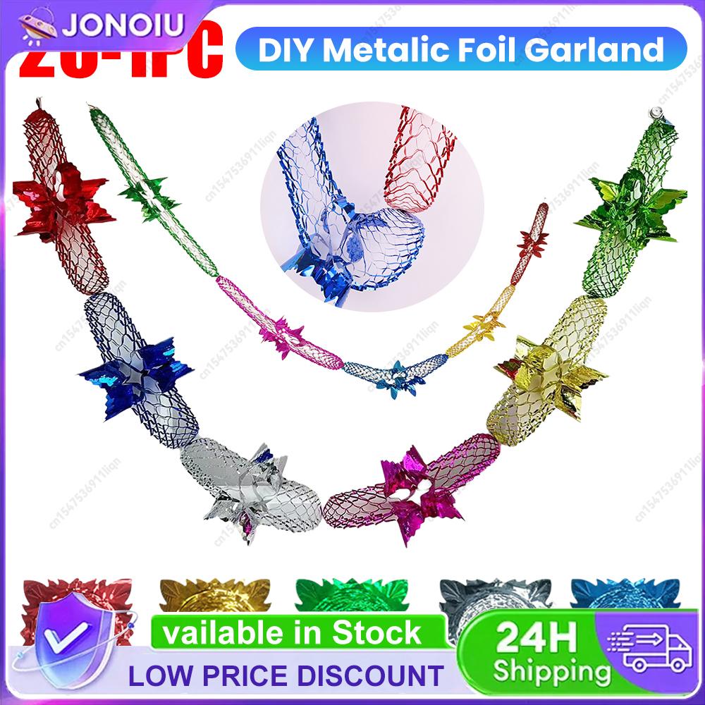Christmas Foil Garland Ceiling Decorations Metalic Foil Garlands Ceiling Hanging Tinsel Home Decoration Party Supplies China Mainland