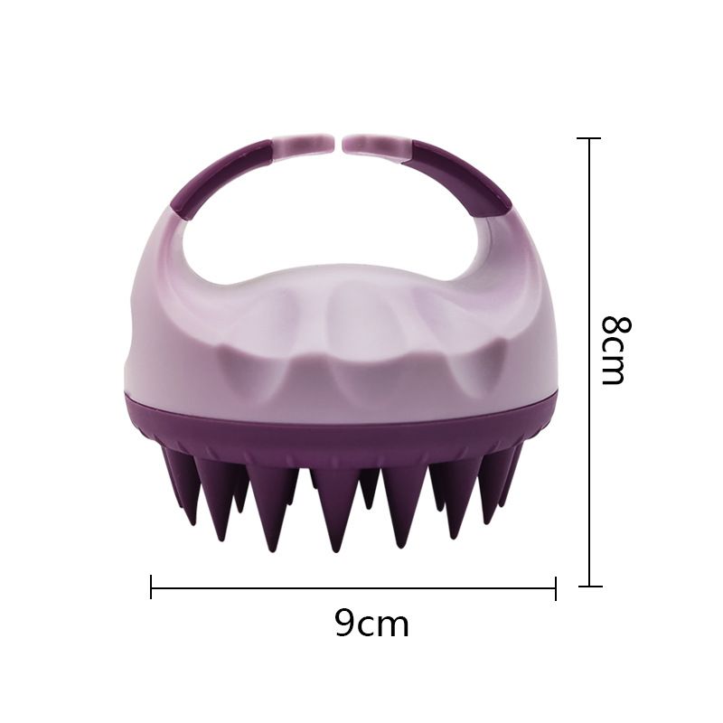 Escova de Shampoo de Silicone Portátil Manual Redonda Macia Massagem Couro Cabeludo Escova de Cabelo