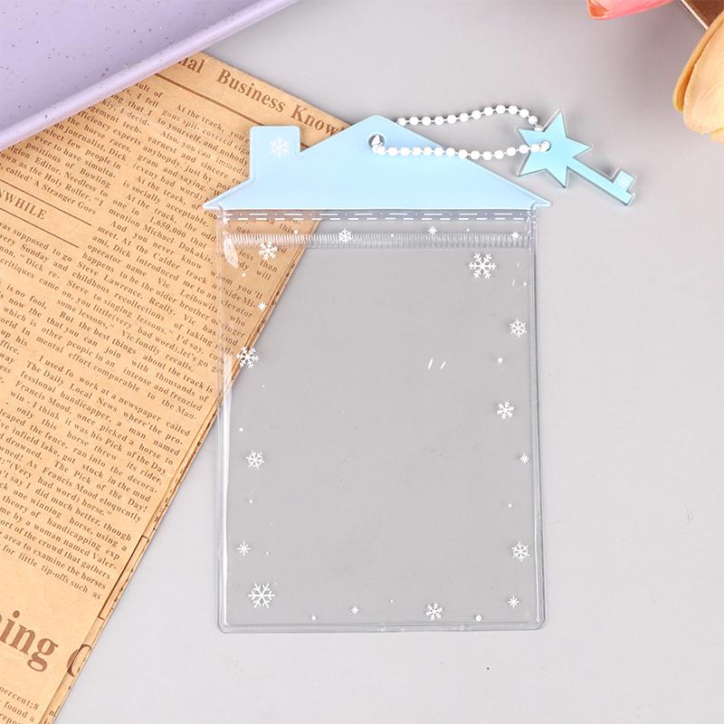 Cute Cartoon Transparent House Card Cover Pvc Clear Photo Holder Badge Id Credit Card Case Student Campus Cards Protector