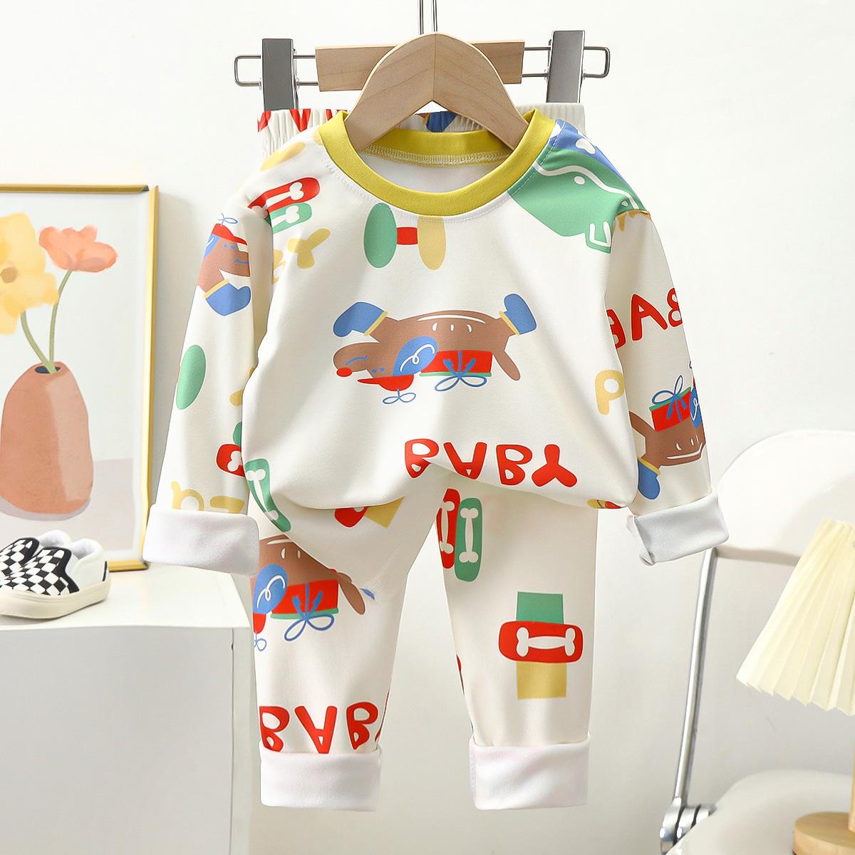 

Детский бархатный костюм осень-зима новый мультфильм теплая осенняя одежда длинные брюки комплект детского нижнего белья 100