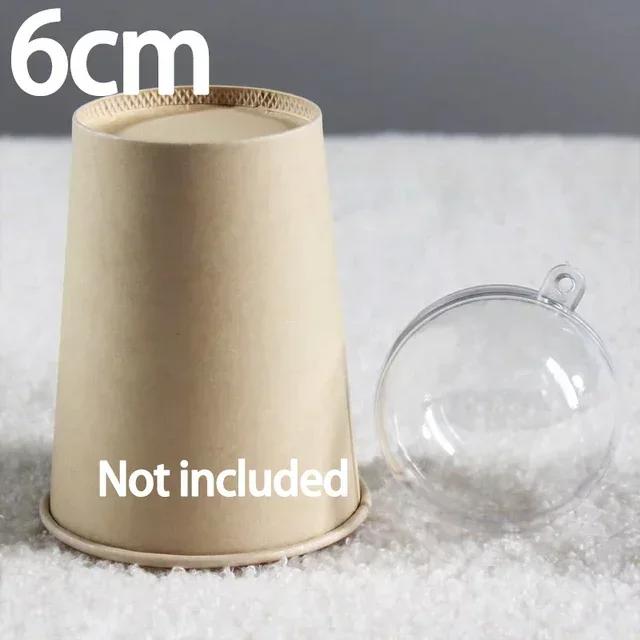 1/12PCS Christmas Hollow Balls Plastic Transparent DIY Ball Fillable Bauble Xmas Tree Hanging Ornaments Home Party Decor Gifts