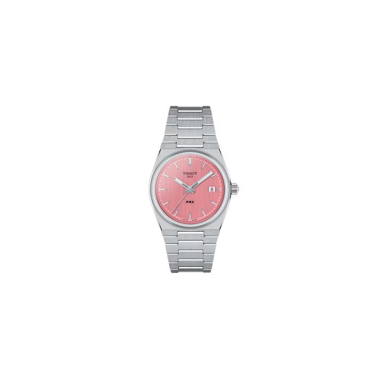 

TISSOT PRX Quartz Movement 100m Water Resistance Unisex Watch Pink Watch Dial Stainless Steel Watchband T137.210.11.331.00 Pink Watch Dial