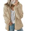 Warm Hooded Fleece Long Sleeve Women Plush Fur Coat Jacket Wool Cardigan