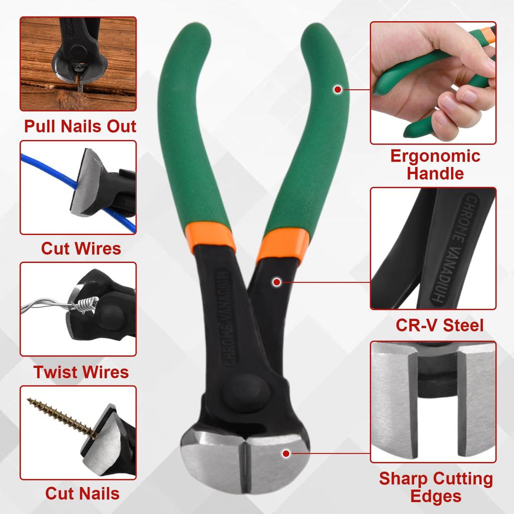 LEONTOOL Handheld Staple Staple End Needle Chrome Vanadium Easy Staple Thumbtack Tacker Nail Ideal for Nails and Door Nails Remover, Cutter, Nippers,