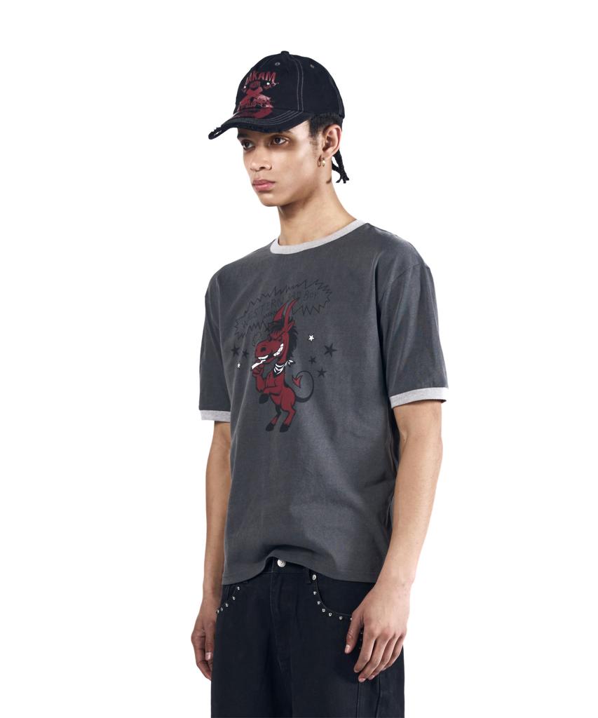 AAKAM Bad Horse Ringer Top (Dark Gray)