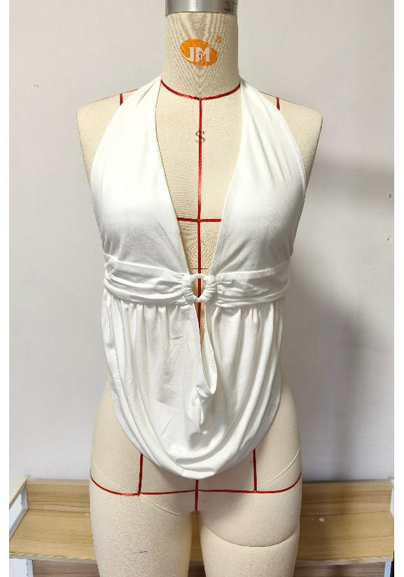 2026 Europe Women's Sexy Halter Deep V Hollow Backless Vest