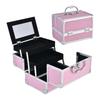 Portable 3-Layer Makeup Box with Mirror & Lock, Extendable Cosmetic Organiser for Travel, Ideal for Cosmetologists